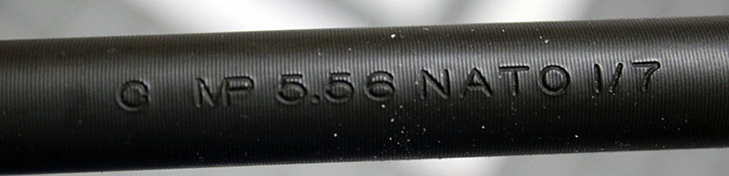 AR-15 barrel engraving: Q MP 5.56 NATO 1/7
